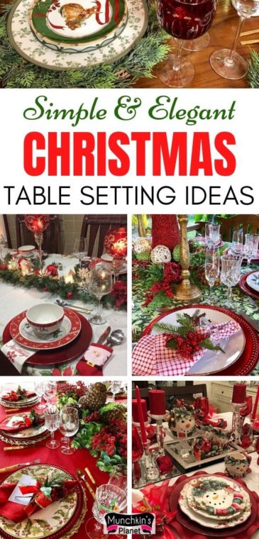 15 Simple & Elegant Christmas Table Setting Ideas | Munchkins Planet